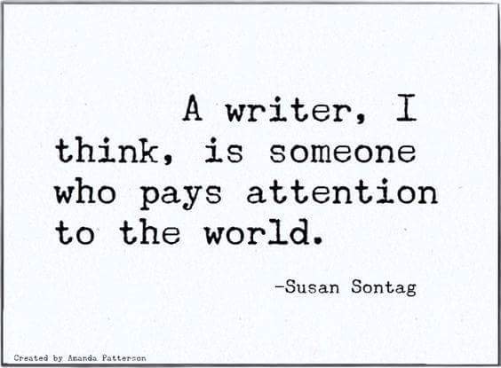 byMorganWright's tweet photo. "A #writer, I think, is someone who pays attention to the world."

#writerslife #amwriting https://t.co/adZciwjcW4