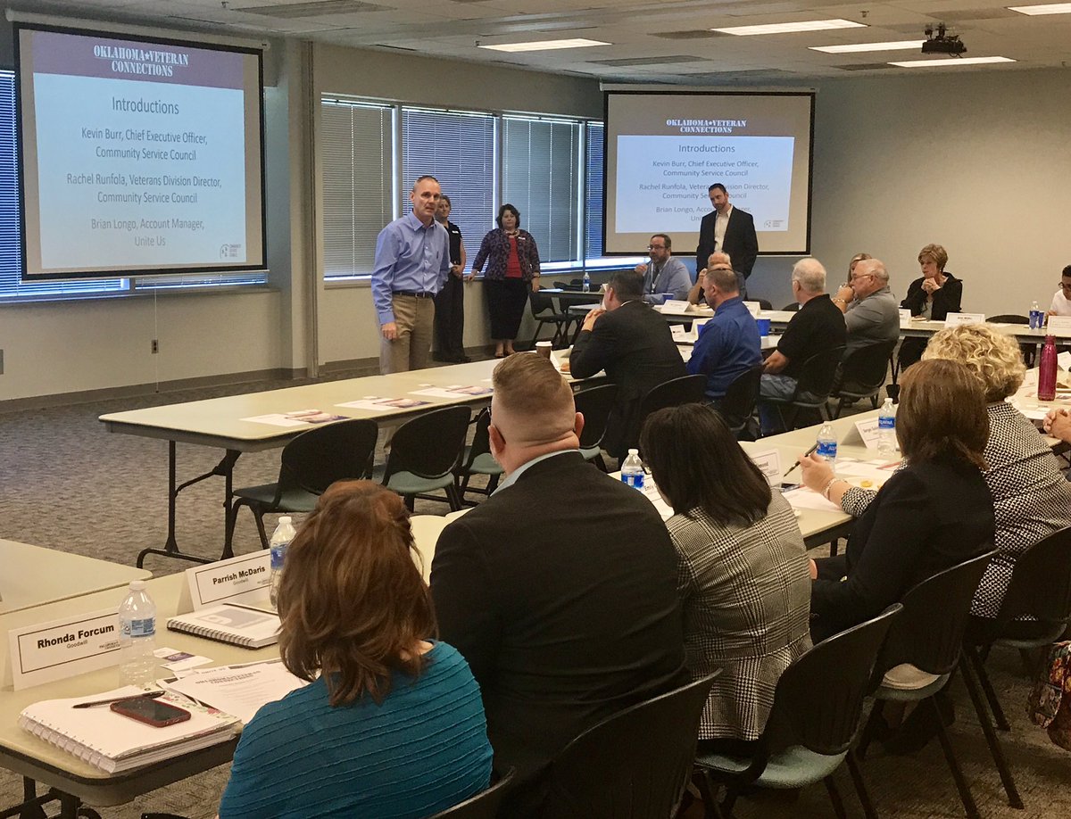 CSC_Tulsa's tweet photo. Kevin Burr is kicking off our second community strategy session for Oklahoma Veteran Connections. #OperationConnect #CSCTulsa #CSCVeterans https://t.co/rl9trVjmm0