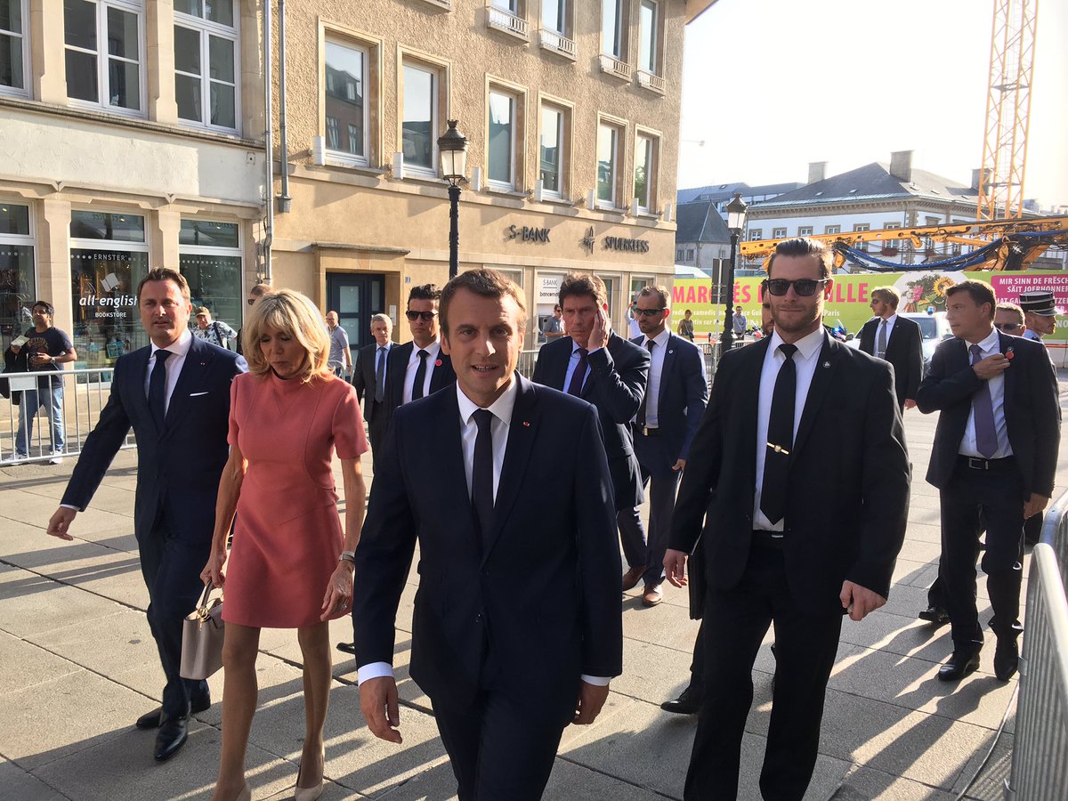 Le Président Français Emmanuel Macron en visite au Luxembourg. Reportage ce soir sur RTL Télé Lëtzebuerg.