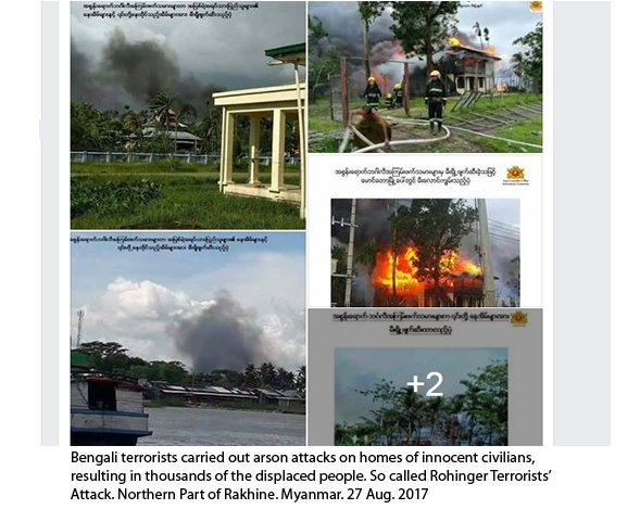 Rakhine News.
Bengali Terrorist Attack. Northern part of Rakhine, Myanmar.
29 August 2017