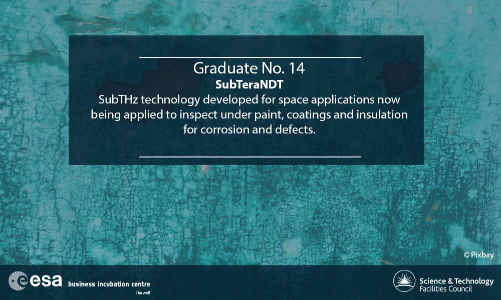 STFC_B2B's tweet photo. After graduating from the #ESABIC SubteraNDT continue to use #spacetech to inspect corrosion under insulation #ESABIC50 #space4europe https://t.co/IN84nw4ZPe