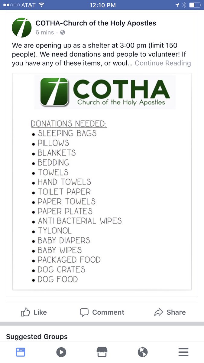 AmyToliver's tweet photo. COTHA is opening as a shelter at 3:00pm.Please come if you need a place to stay #COTHA https://t.co/S0BOIyd35A