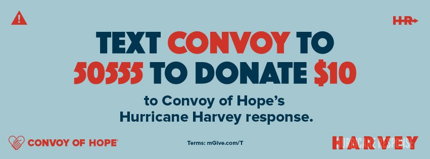Speed_the_Light's tweet photo. Please pray and consider donating to @ConvoyofHope. This is a trustworthy organization in partnership with #SpeedtheLight. #HurricaneHarvey. https://t.co/Q3FRfVTYII