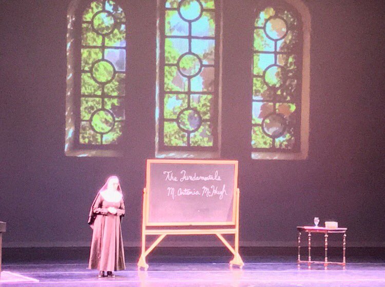 st_kates's tweet photo. Mother Antonia welcomes faculty and staff to the 2017-18 academic year with a rendition of the early days at St. Kates! #foundingsisters https://t.co/WJGje0H3Zm