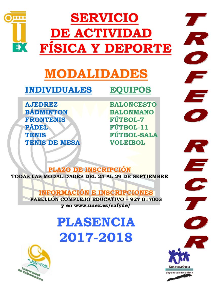 Aún estamos en Agosto,pero hoy otra novedad:TROFEO RECTOR listo para inicio del curso académico. Toda la INFO en goo.gl/AET1vG