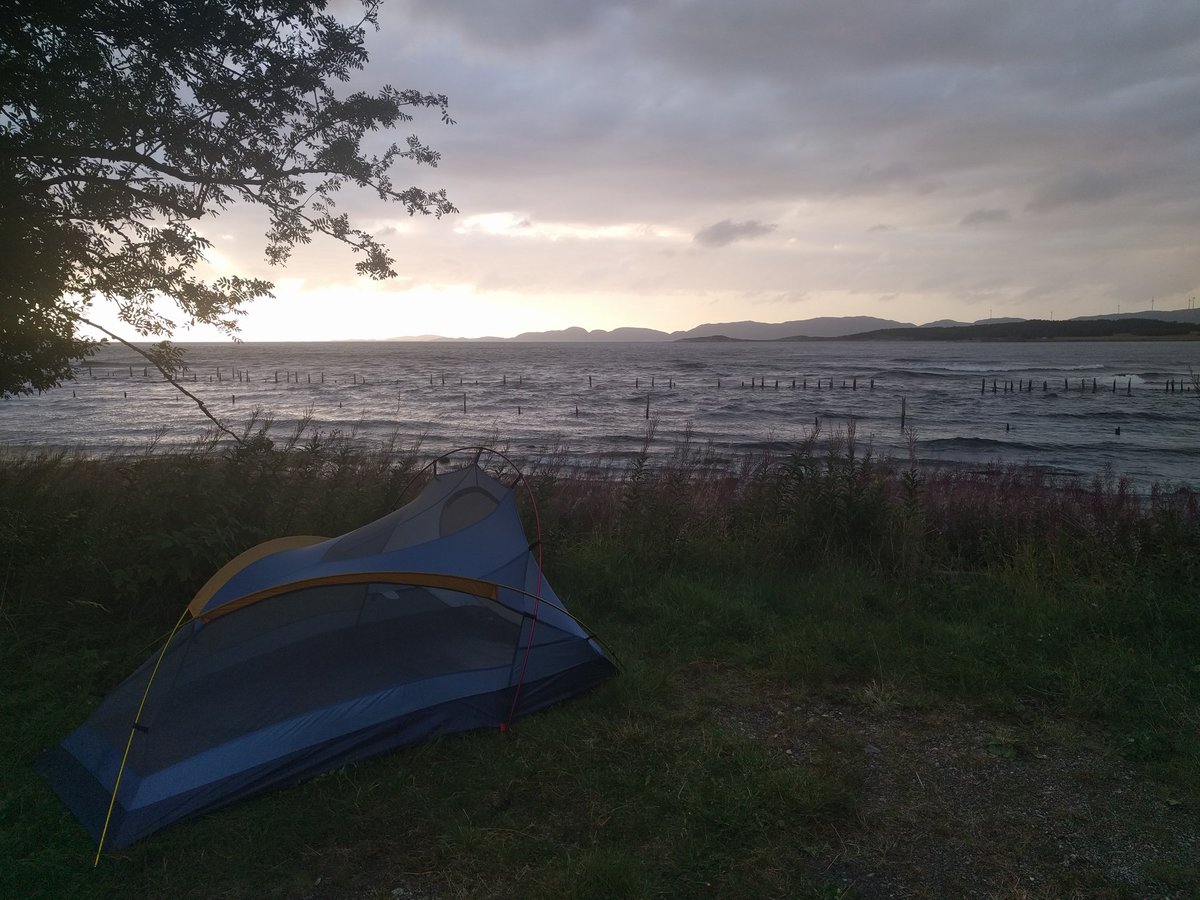 JonMachen's tweet photo. That camp spot I was telling you about! Looking out into the Norwegian sea. Not bad eh? https://t.co/Se0uzFfzwX