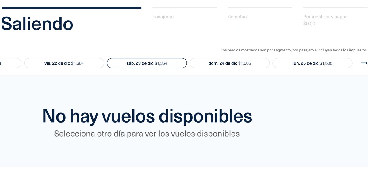 ricardohv22's tweet photo. @Aeromexico Qué está pasando? No hay vuelos disponibles https://t.co/ajX0V70R60