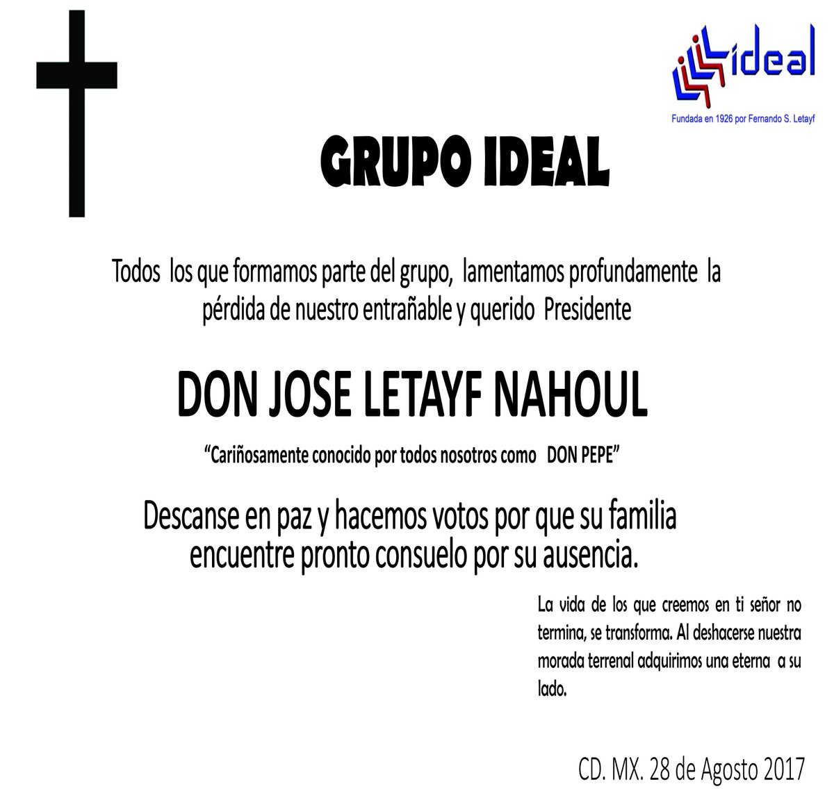 Butacas_ideal's tweet photo. Nos unimos a la pena que embarga a la familia Letayf. https://t.co/R4BFKGrHE7
