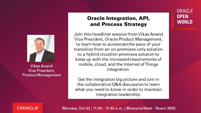 OracleIntegrate's tweet image. Planning for @oracleopenworld? Check out this #OOW17iPaaS session from @Oracle VP, @VikasAatOracle #OracleICS #OraclePCS & #OracleAPI