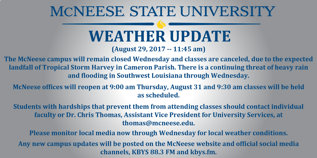 McNeese's tweet image. 