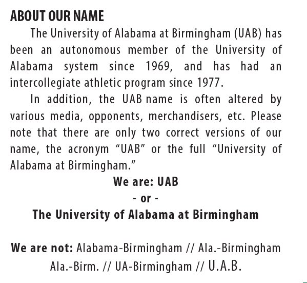 XCZ2034K's tweet photo. ATTENTION ALL MEDIA:
Let Do this one more time .   
This is Our Name (page 5-2017 Media Guide)
#UAB
#GoBlazers
#TheReturn https://t.co/dLrLsT6YPK