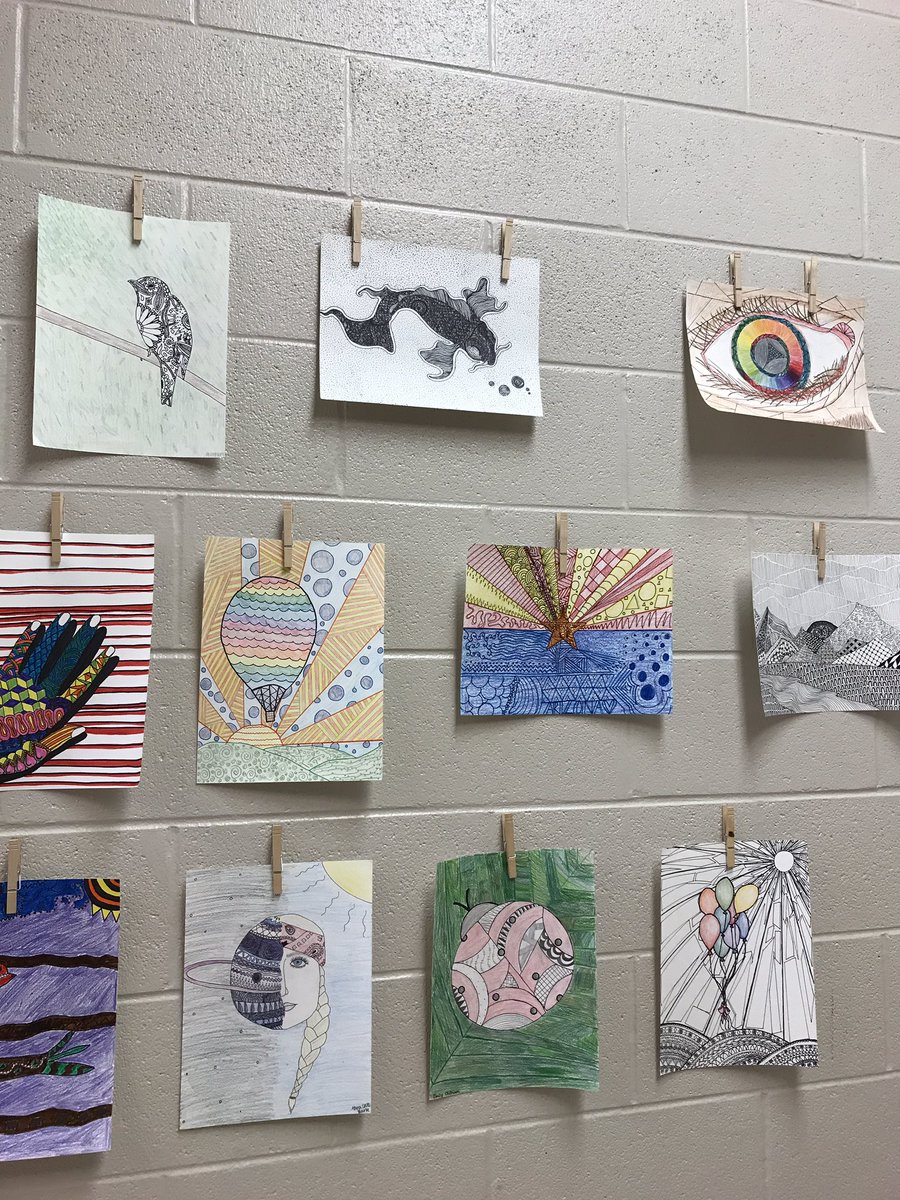 wcsFHSrb's tweet photo. Art 1, wrapping up their first project. These students are super creative and inspiring. #Zentangle @wcsFHS @wcsCOmd https://t.co/ohfO9CZqBX