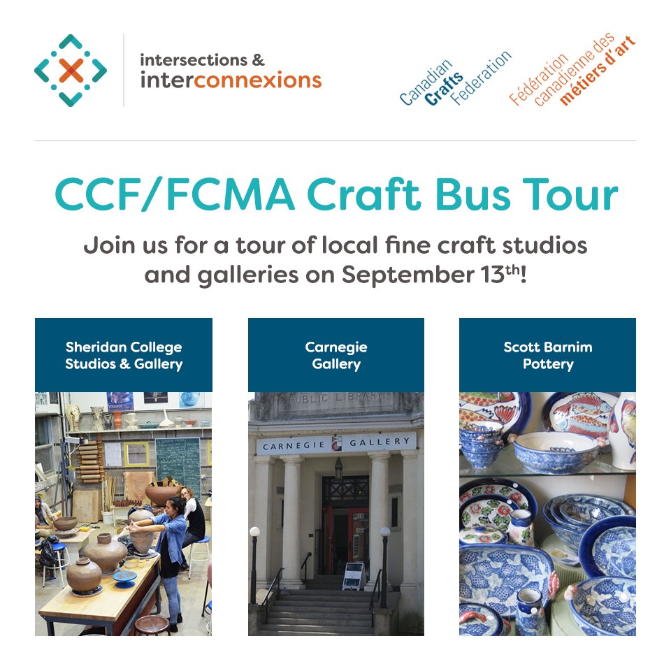 Date correction! Our Craft Bus Tour will be held on Sept 13!  Additional $25 fee canadiancraftsfederation.ca/conference/  #ccffcma #conference #craft