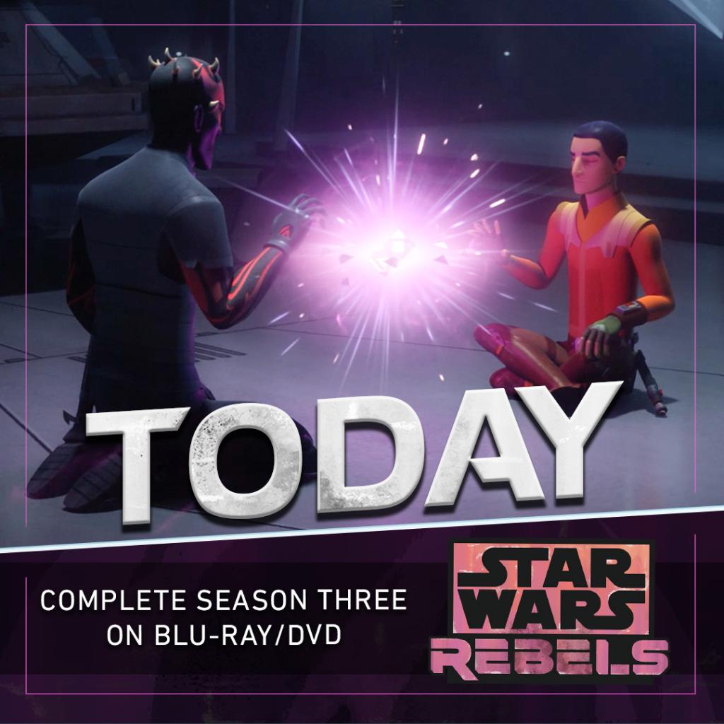 starwars's tweet image. #StarWarsRebels: Complete Season Three arrives on Blu-ray and DVD today. Which episode is your favorite? strw.rs/60148Ij0Q