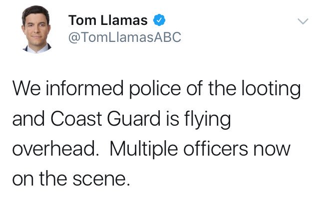 YesYoureRacist's tweet photo. tfw your job is to document the struggles of flood victims trying to find food during an emergency but instead you call the cops on them https://t.co/vseFdkdcXH