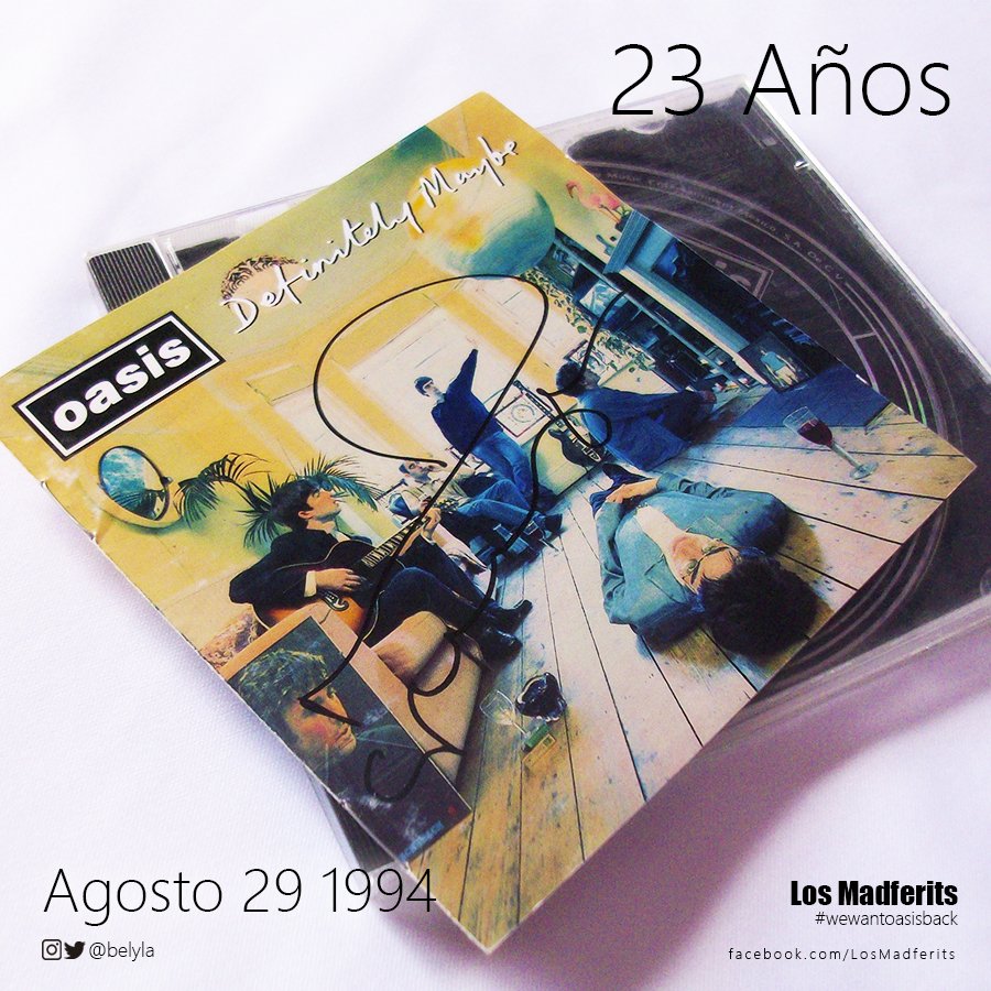 belyla's tweet photo. 23 Años Definitely Maybe @oasis 🙌
#oasis #madferit #OasisDefMaybe https://t.co/Hr5AfrCnXh