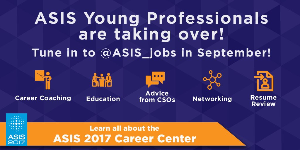 ASIS_jobs's tweet photo. Advance your #security career at the #ASIS17 Career Center - don't take our word @ASISYPCouncil is TAKING OVER to tell you all about it https://t.co/NfAilvcsDF