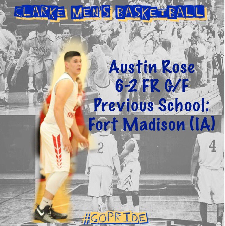 ClarkeMBB's tweet photo. #CUMBB would like to welcome @austin_rose15 , Freshman from Fort Madison HS (IA) #CUWelcomeWeek https://t.co/PohSrKTwTz