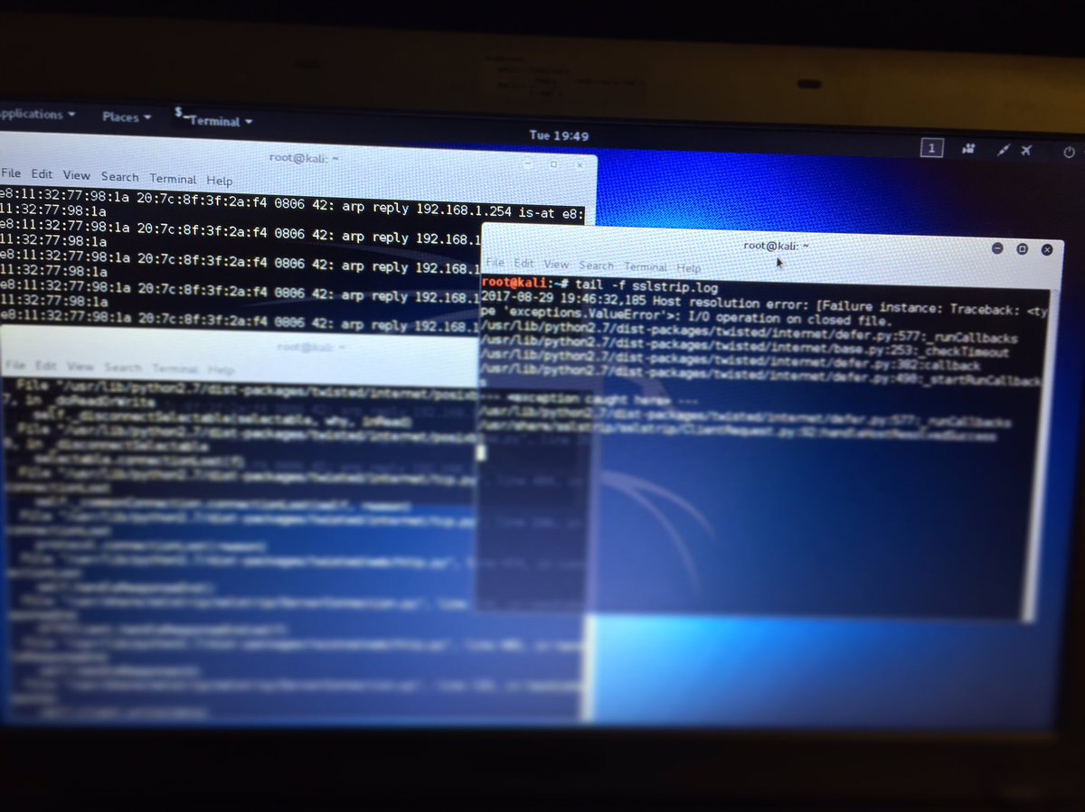giannofederico's tweet photo. To do: 1) #iptables, #prerouting and #redirect 2) #nmap 3) #arpspoof and #sslstrip! 💻🔐 #kalilinux #ethical #hacking #maninthemiddle https://t.co/WtMNm5608a