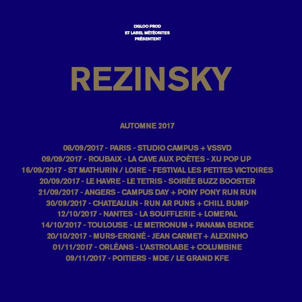 coeurnwarbeats's tweet photo. #rezinsky en tournée with
@levraiLomepal @ChillBumpMusic @PANAMABENDE @PonyPonyRunRun etc... 
PARIS-ROUBAIX-ANGERS-LEHAVRE-NANTES-TOULOUSE https://t.co/daJHnY6pLq