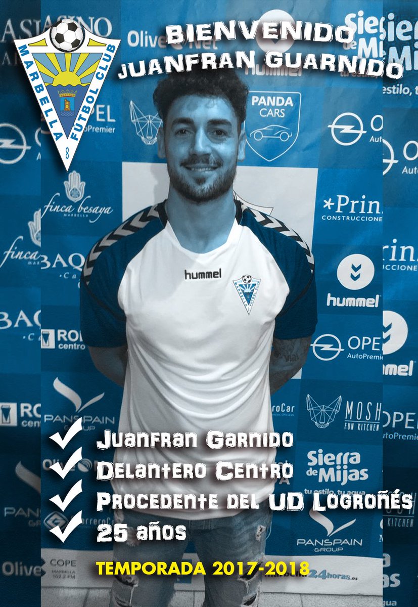 marbella_fc's tweet photo. - BIENVENIDO JUANFRAN -
Que el nuevo delantero centro del #MarbellaFC nos dé mucho que hablar esta nueva temporada.
#YovoyconelMarbella https://t.co/ZboiD1VitW