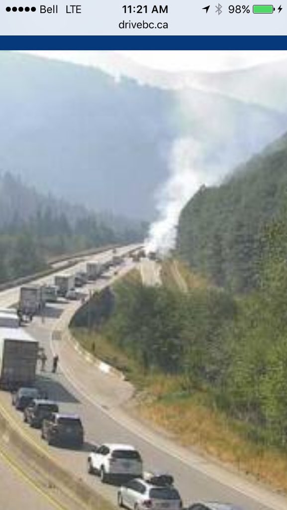 maujason72's tweet photo. @DriveBC Transport fire https://t.co/UXSxHDrvxB