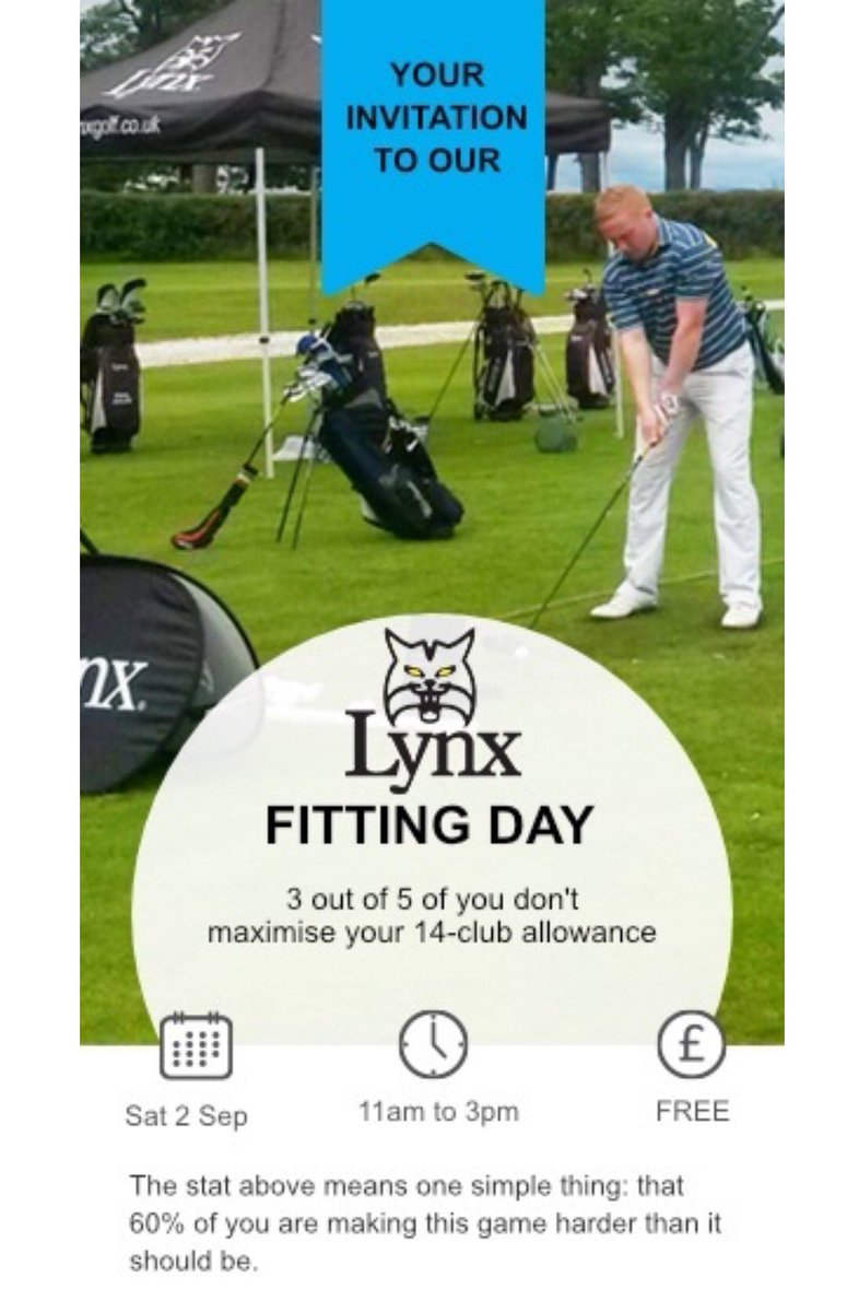 Join us on Saturday <a href="/bansteadgolf/">Banstead Downs Golf</a> for an awesome fitting experience @LynxGolfUK 11am-3pm. Call 02086422284 ext 2 for bookings <a href="/proshopBDGC/">Axis Golf</a>