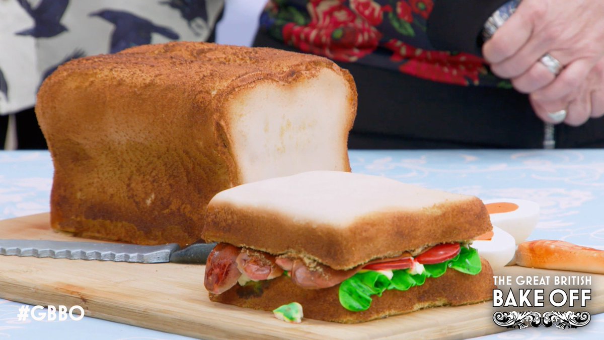 Believe it or not, this is a chocolate cake. 👏👏👏 #GBBO