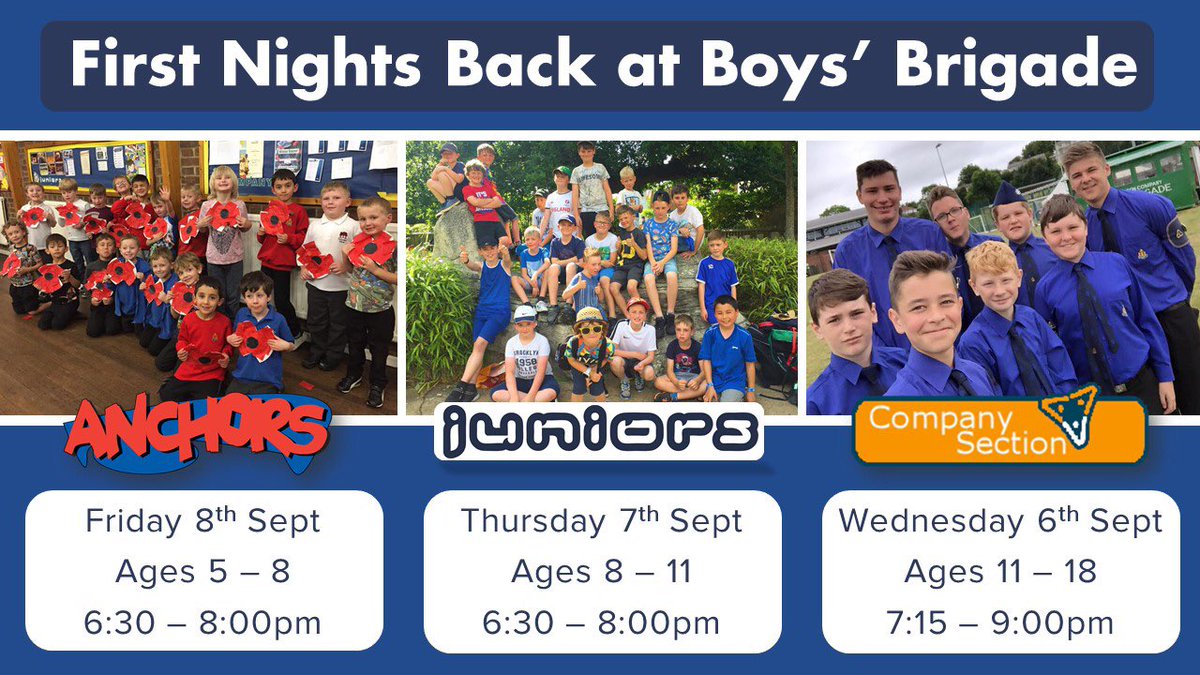 It's just over a week until we are back at Boys' Brigade and we can't wait to welcome our boys again!