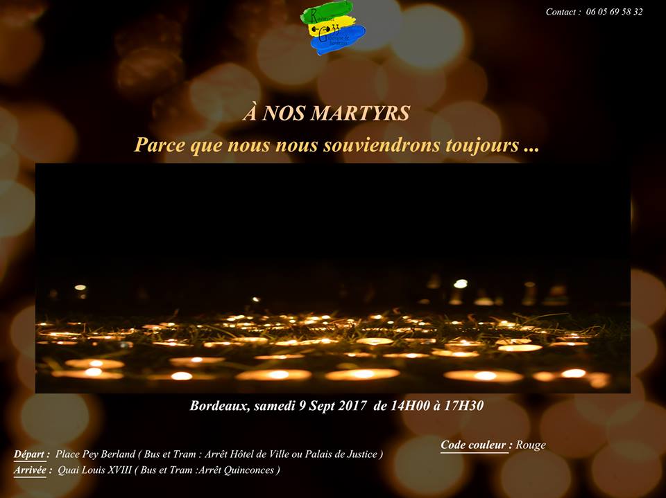 GabonResiste33's tweet photo. Quel que soit leur nombre, ils restent nos héros, #PourNosMartyrs ns vs invitons aux #Commémorations les 31Août,2 et 9 Sept #Gabon #Bordeaux https://t.co/b0xsa0s59D