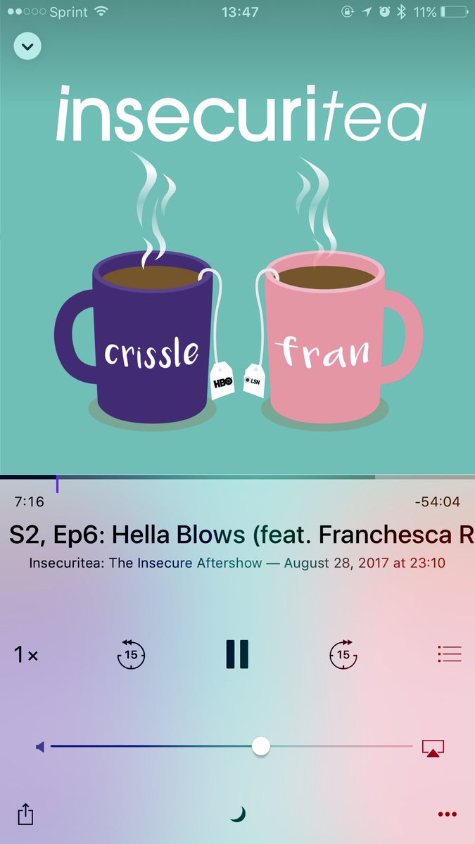 Listening to <a href="/HeyFranHey/">Francheska</a> &amp; <a href="/crissles/">king crissle</a> on #insecuritea! The lil Hispanic boy on the bus w/ Issa is the one stole the We Got Y'all snacks!