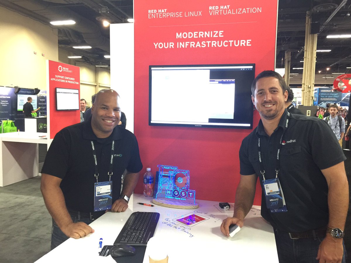 rwcallaghan's tweet photo. @RedHatStorage @westerndigital partners in the vSAN #VMware2017 world! https://t.co/l77tpbxgfq
