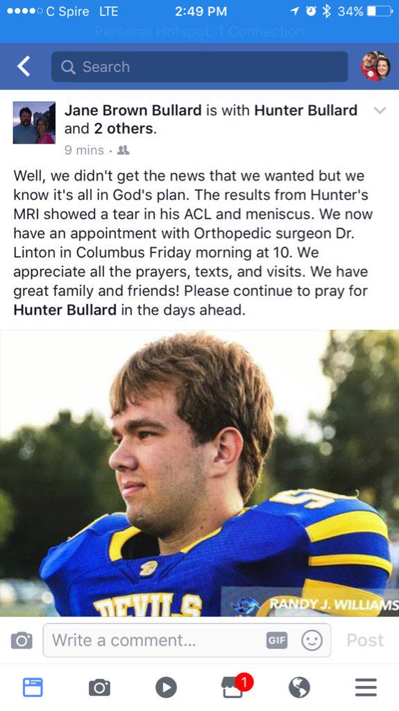 BoonevilleSD's tweet photo. Update on Hunter Bullard. The Blue Devil family is behind William and you. #BlueDevilTough https://t.co/cMDAdnRKqc