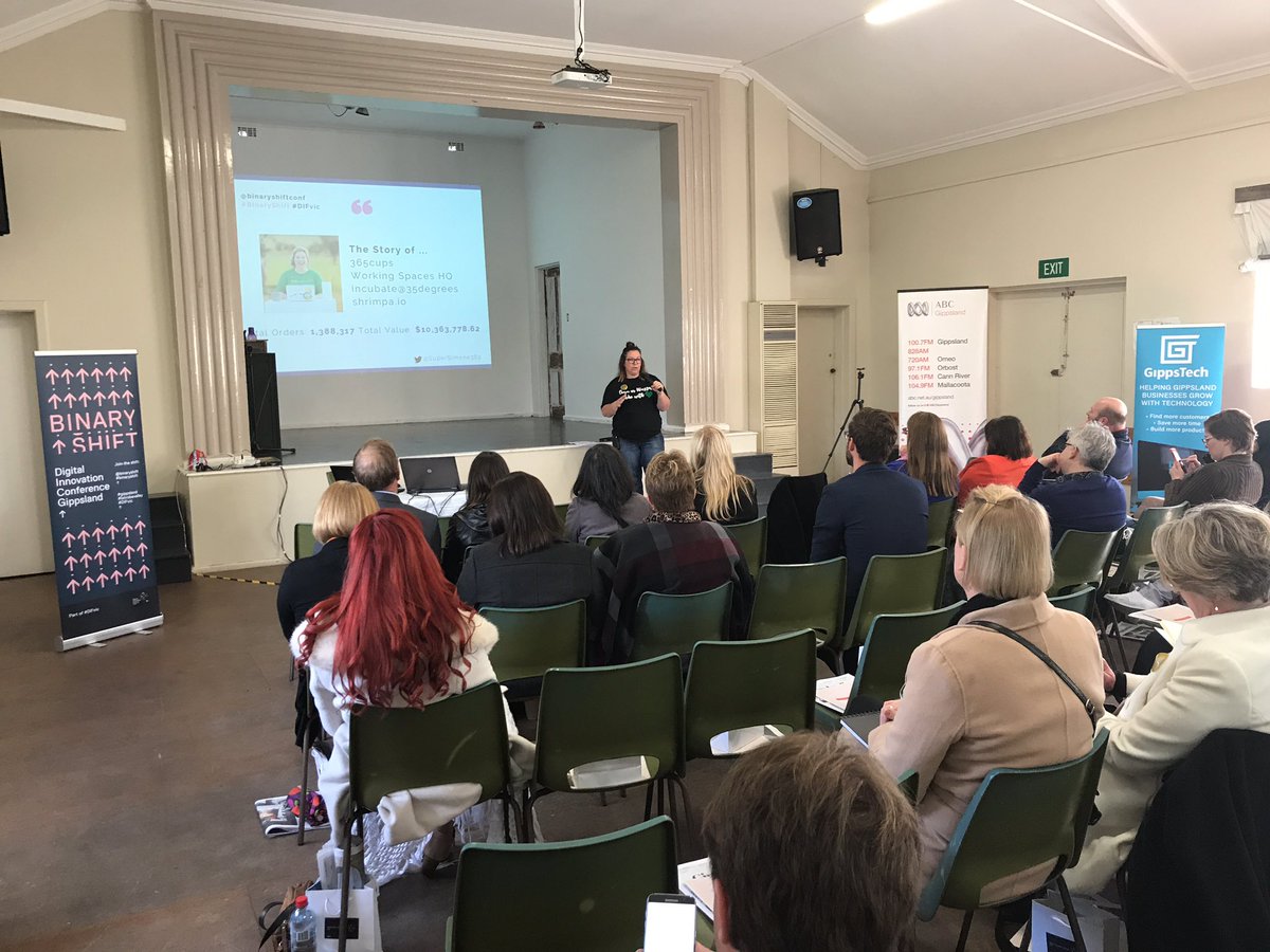 theodour's tweet photo. Super awesome regional entrepreneur story. THANKS @365cups #DIFvic #binaryshift https://t.co/o5U7LemyYq