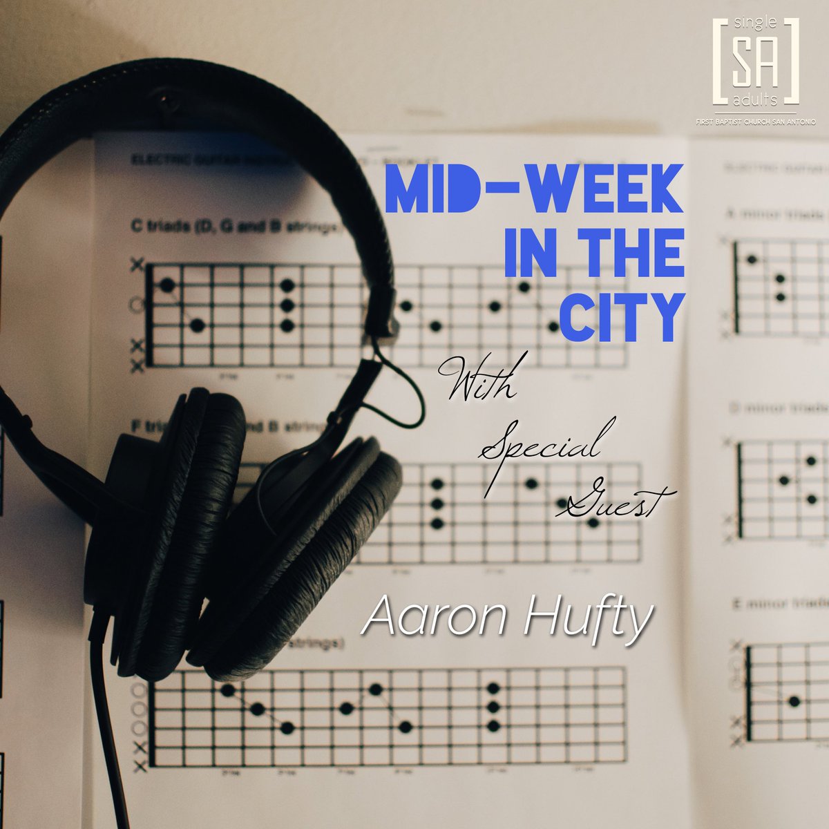 #MidWeekInTheCity 
Wednesday, August 30
Guest: Aaron Hufty
Topic: "What If Music Is More Important Than You Thought?" 7pm - 415 Broadway