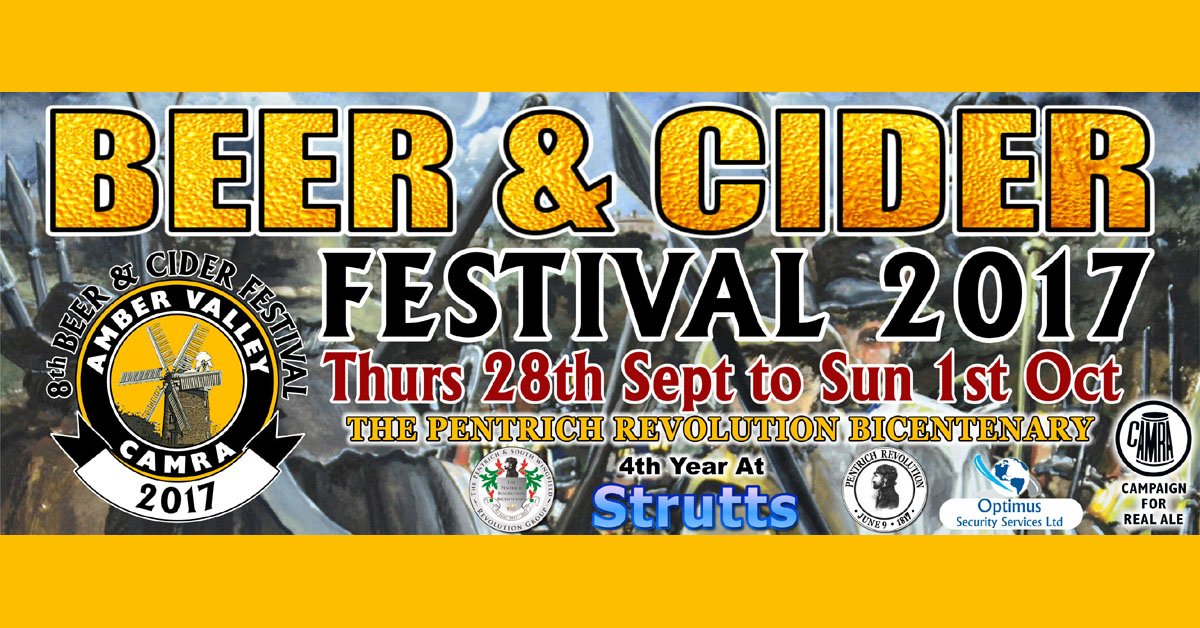 Date's for your diary. Amber Valley Beer &amp; Cider Festival
facebook.com/events/1632891…
<a href="/DerbyCAMRA/">Derby CAMRA</a> <a href="/MAD_CAMRA/">MAD CAMRA</a> <a href="/ChezCAMRA/">Chesterfield CAMRA</a> <a href="/NottinghamCAMRA/">Nottingham Drinker</a>