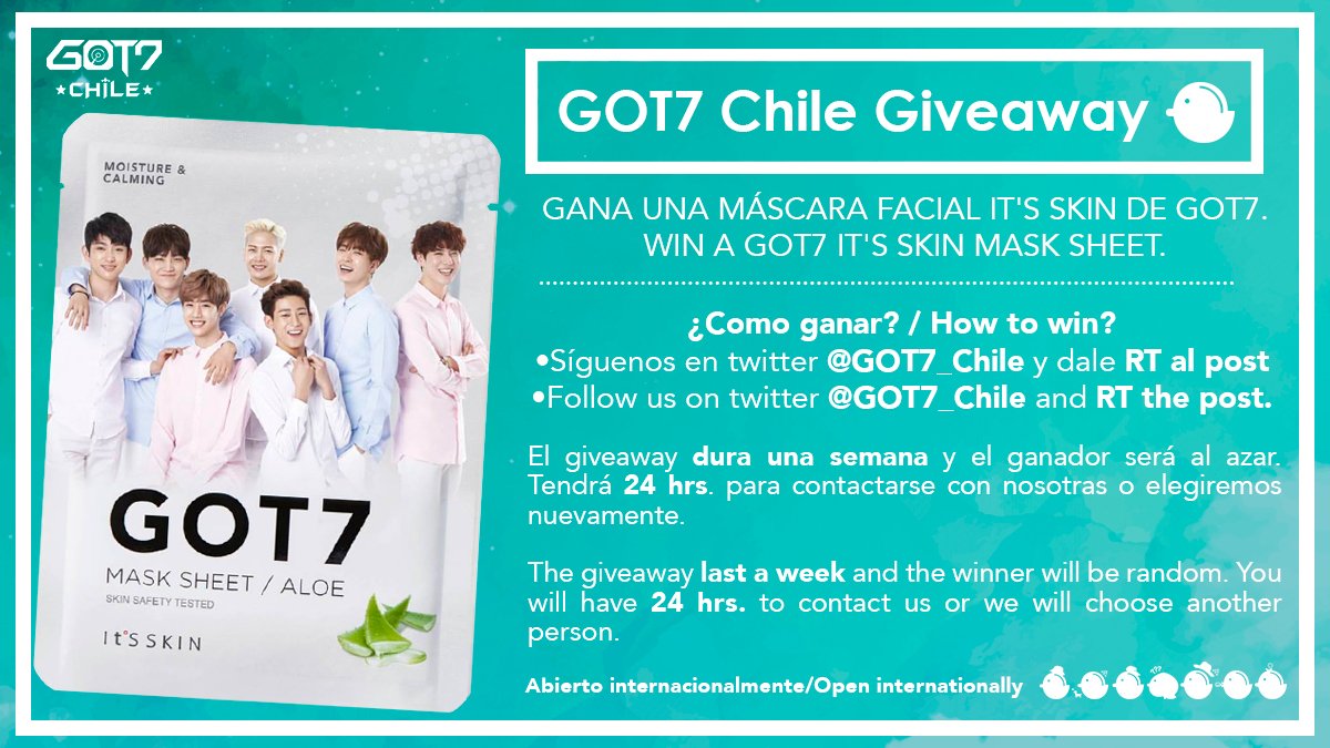 GOT7_Chile's tweet photo. ¡Lo prometido es deuda! #GOT7ChileGiveaway5K
Fecha de término: 5 sept, 6pm (Chile).
Sólo sigan las indicaciones y estarán participando 😉👇🏻. https://t.co/4S1WD9LQ5a