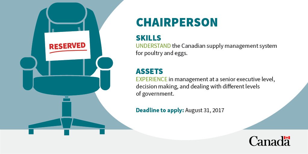 AAFC_Canada's tweet photo. Apply by Aug 31 for to be the Chairperson of the FPCC: https://t.co/0LlRssbWTs #CdnAg https://t.co/mBU4pbYbUi