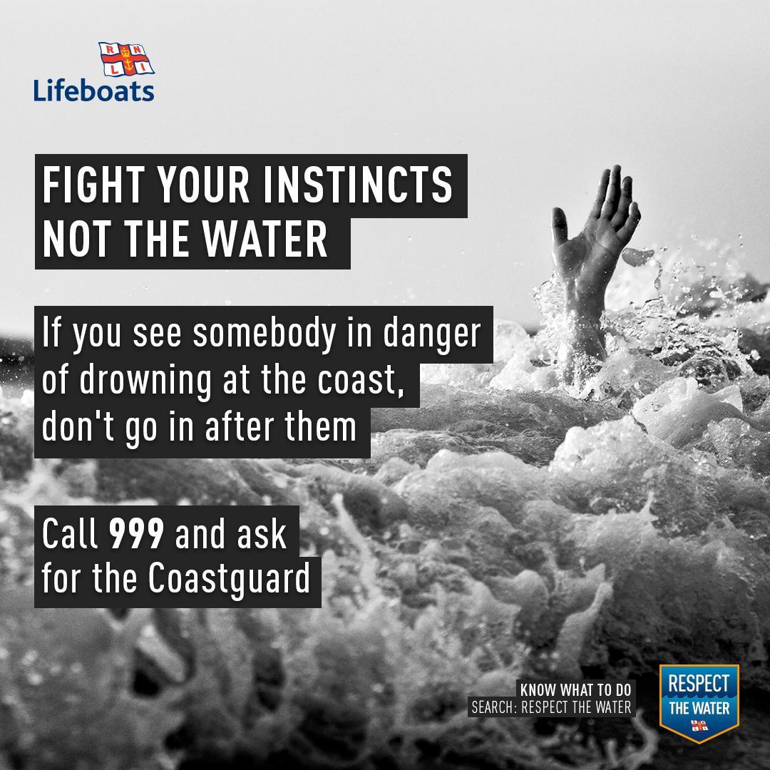 DungenessRNLI's tweet photo. If you saw someone in trouble like those on tonight's #SavingLivesAtSea, would you know what to do? #RespectTheWater #CallTheCoastguard https://t.co/POQjLuB1Fy