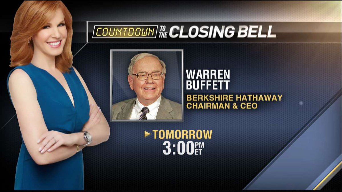 FoxBusiness's tweet image. #ProgrammingAlert: @WarrenBuffett joins @LizClaman tomorrow at 3:00p ET