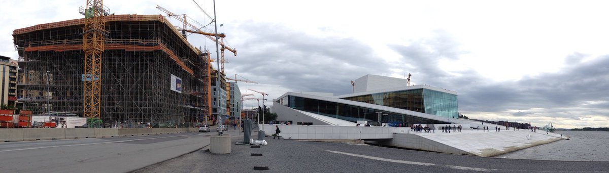 l_fugl_'s tweet photo. New neighbour across the street! The new Oslo Public Library is to open in 2020 next to The Oslo Opera House #oslove https://t.co/MWn1XwyR0O