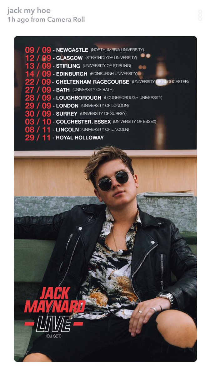 UpdatedJMaynard's tweet photo. Jack's recent snapchat! https://t.co/PJ6Qdx9fOX