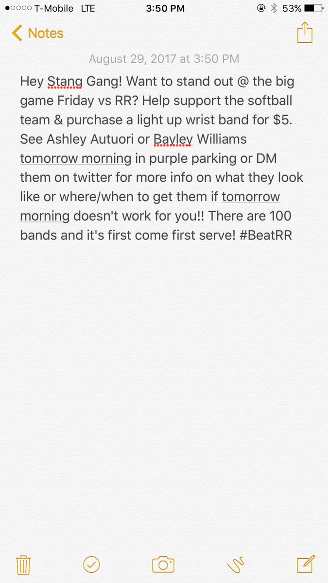 lovebayleyyboo's tweet photo. @JWMHS @jwmhsstanggang Hey guys, support Mitchell with bright bracelets to show off under the bright Friday night lights! 💛✨🐴 #BeatRR https://t.co/nir490rYx6