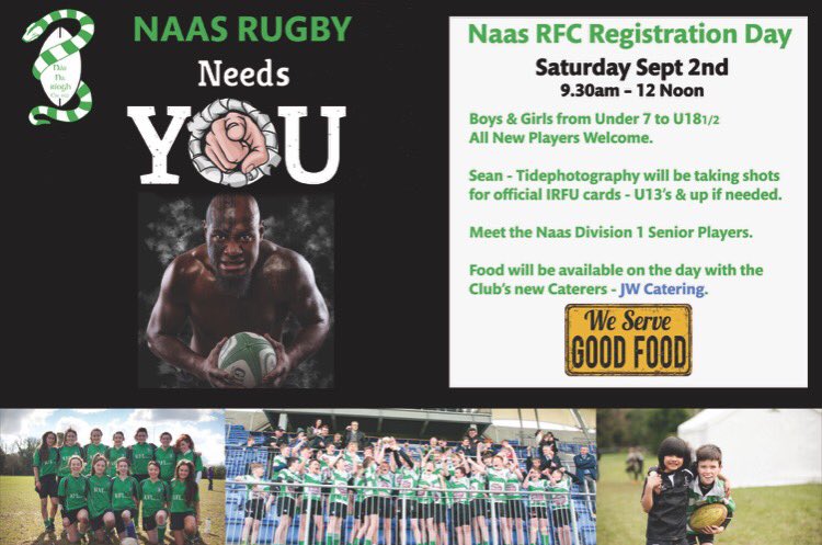 conorbrophy's tweet photo. Registration for youths and minis in Naas RFC on Saturday. New players welcome... Under 7's up, boys and girls @NaasRFC #LeinsterRugby https://t.co/38ITrsAb3x