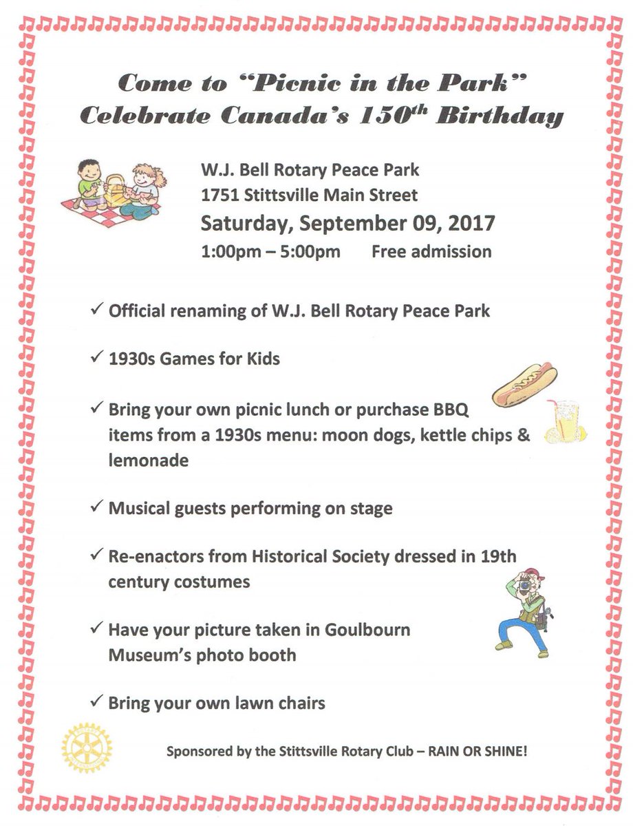 RotaryStitts's tweet photo. Please join in on this great community event September 9th. Everyone is welcome. #Stittsville https://t.co/gYetrlOiRD