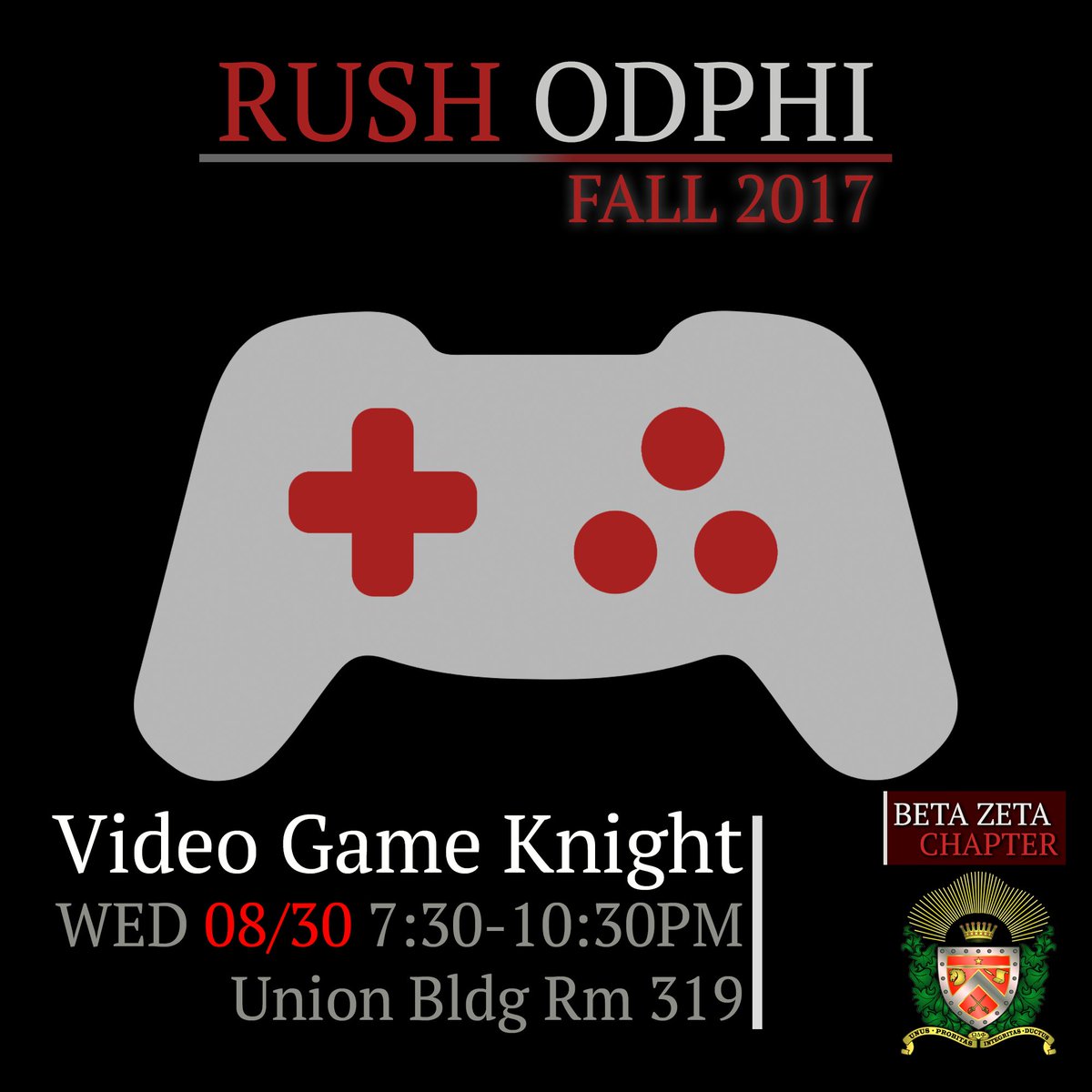 We are kicking off our rush events with a Video Game Knight. 
Come meet our Brothers and have some fun while you learn more about #ODPhi