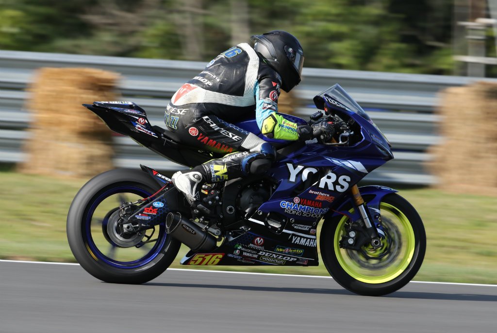 In @MotoAmerica1 Superstock 600, @champ_school rider <a href="/OfficialMazz516/">Anthony Mazziotto</a> won Saturday's race &amp; podiums on Sunday. #yamaha #motoamerica #bLUcRU