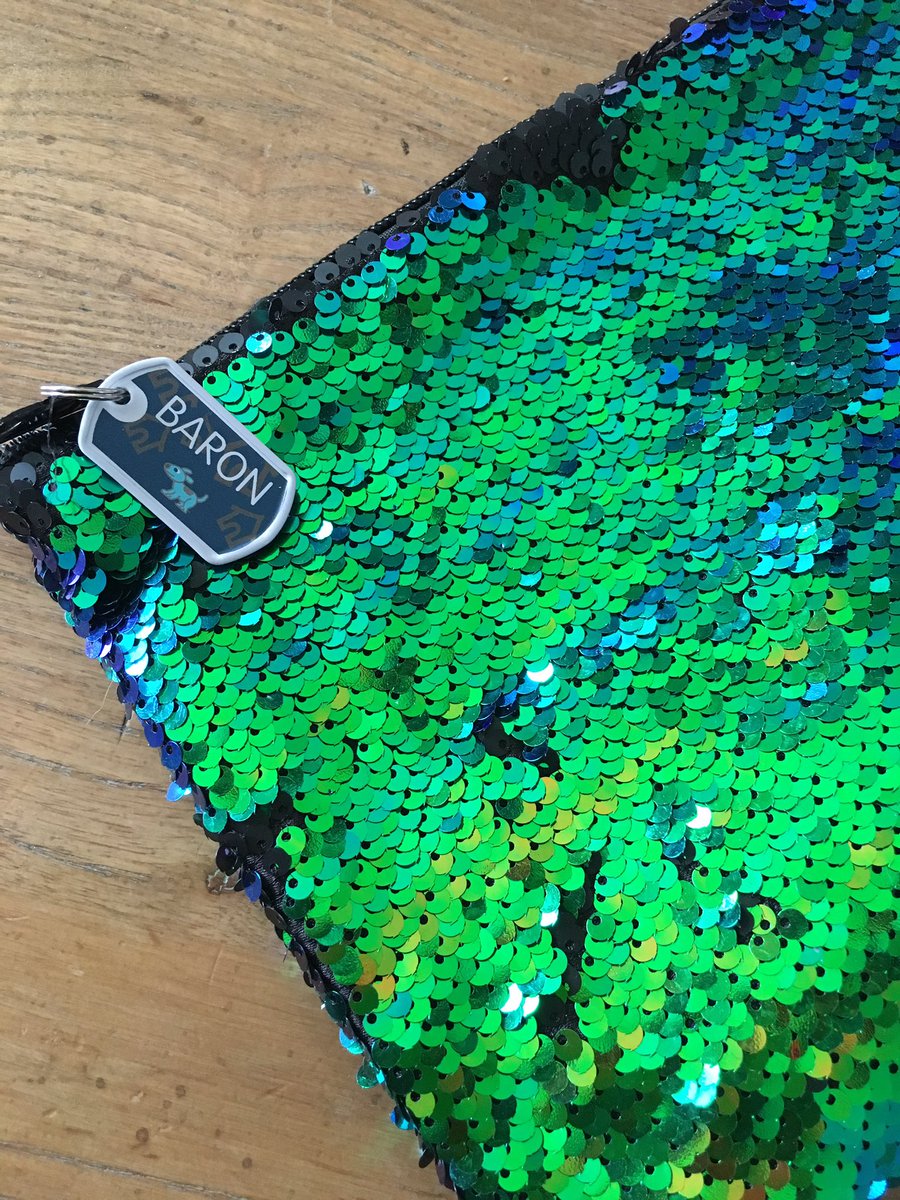 marissa_catena's tweet photo. Baron picked out a new pencil case - the boy likes his bling! #blingblingchingching #sequin #magicsequin https://t.co/JyLcenQOzG