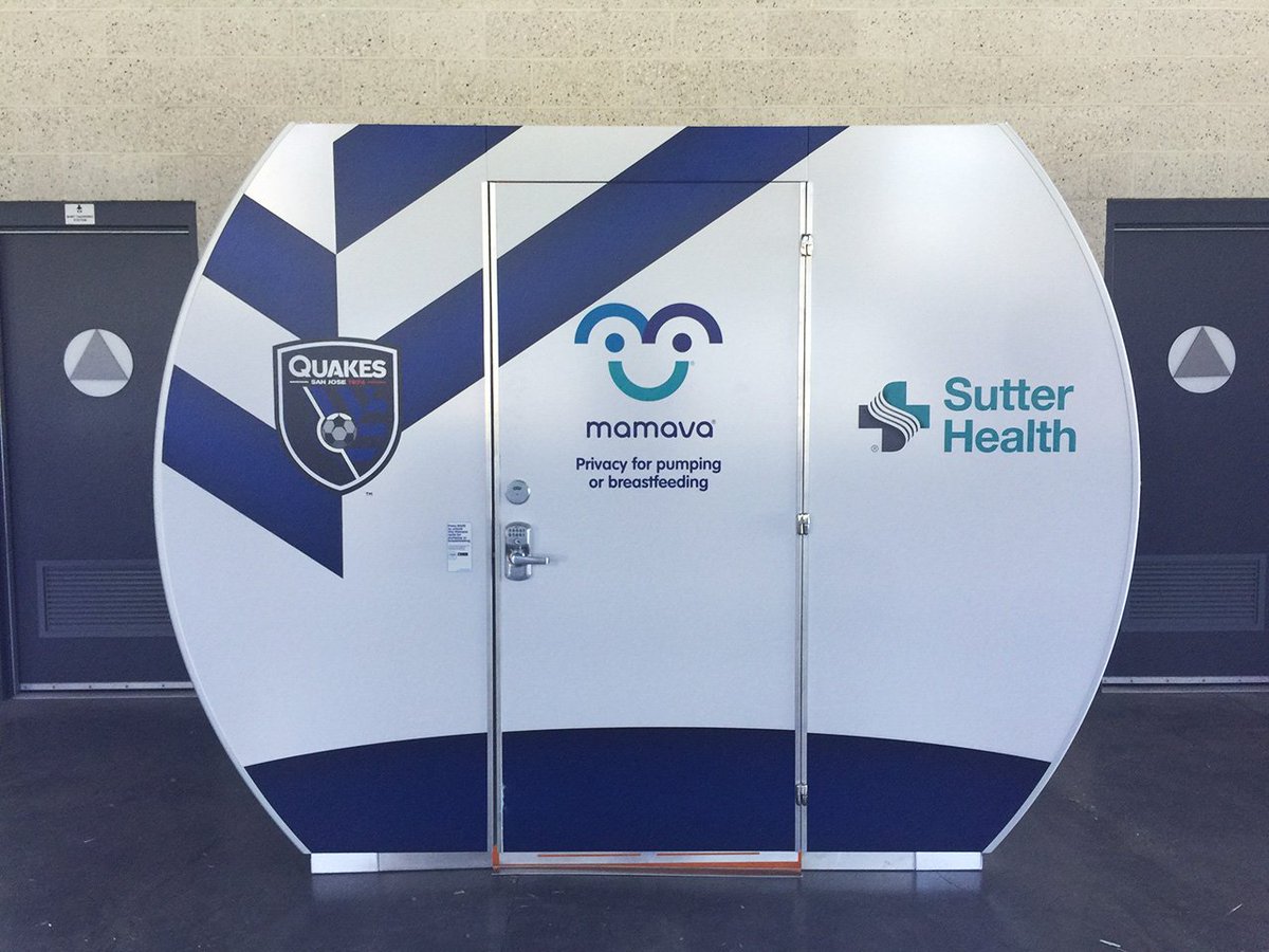 SJEarthquakes's tweet photo. NEWS: #Quakes74 support new mothers with Mamava Suite, presented by @SutterHealth: https://t.co/sWvDCizWd1 | #ForwardAsOne https://t.co/rl5s0a4crS