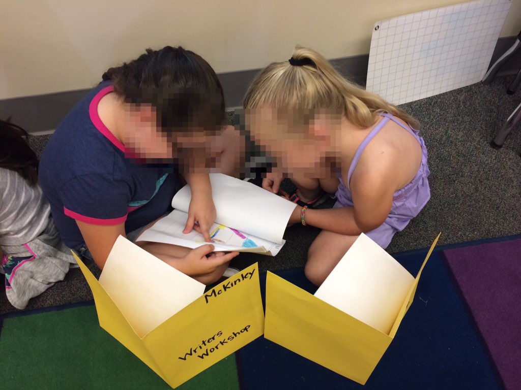 LobbanMichelle's tweet photo. A goal for the teacher and students: make time for a "share" at the end of each Writers Workshop!  Work on adding details.  @ljebullpups https://t.co/PbEamhg4cs